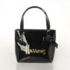 Black PVC Bow Tote Bag for Women – Stylish Daily Use Handbag..