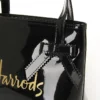 Black PVC Bow Tote Bag for Women – Stylish Daily Use Handbag