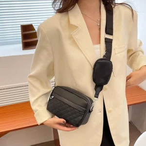 Stylish Girls Convertible Crossbody Bag – Waterproof PU Leather Shoulder Handbag with Mini Purse