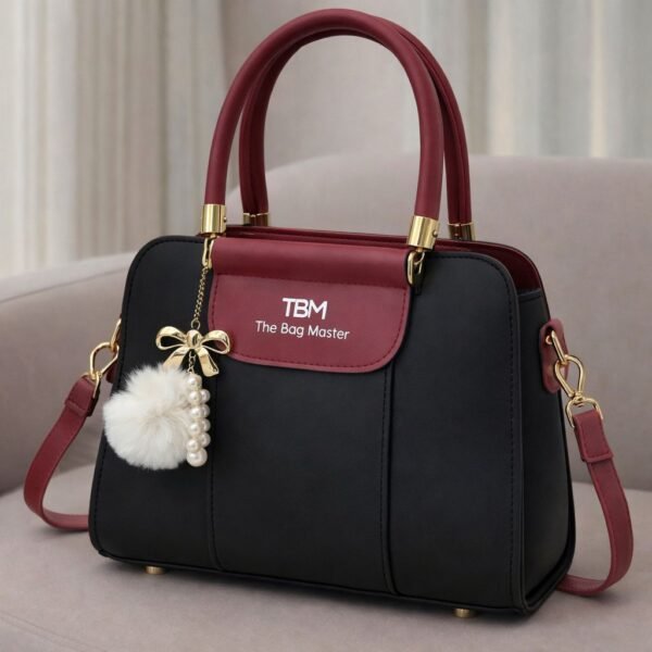 TBM The Bag Master Luxury Handbag – Elegant Two-Tone Designer Tote for Women (Pink)